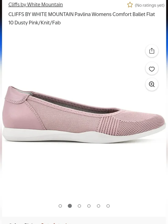 Cliffs by WHITE MOUNTAIN Pink Knit Pavlina Comfort Flats Size 6 NEW NWT - Picture 2 of 15